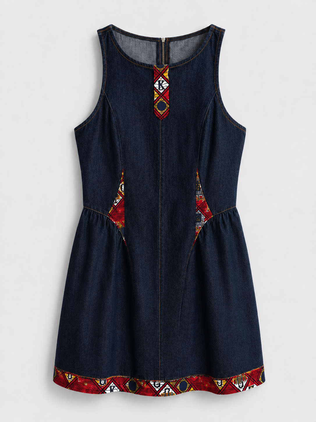 ZADIÉ Denim Ankara Mini Dress